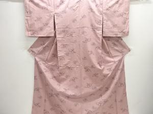 楓模様織出し手織り紬着物